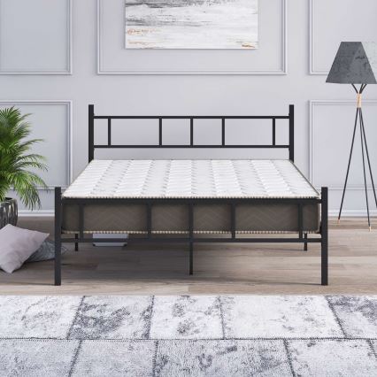 Metallsäng PIRON 140x200 cm, svart, maxbelastning 200 kg