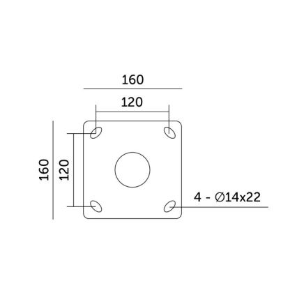 Metallstång till utomhusbelysningsstolpe BASE 4 m, Ø 60 mm, svart
