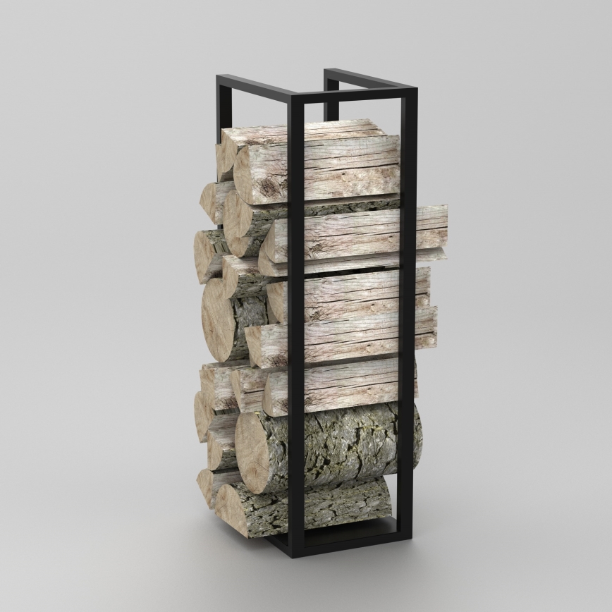 Metallstativ för trä 100x30 cm svart