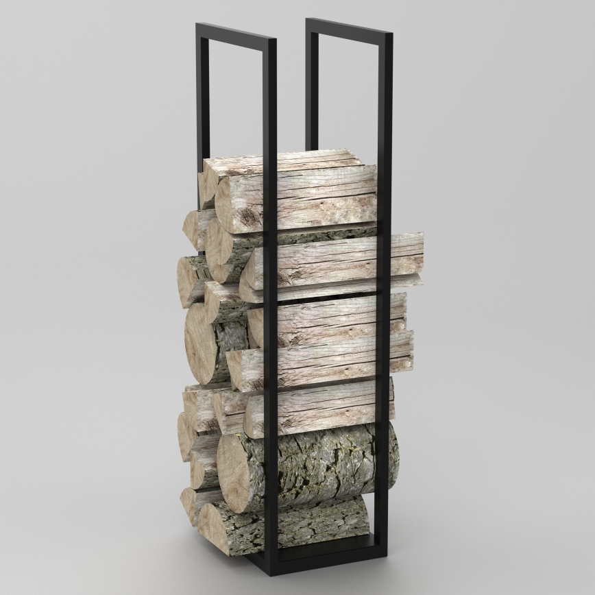 Metallstativ för trä 120x40 cm svart