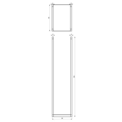 Metallstativ för trä 120x40 cm svart