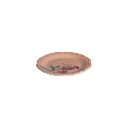 Middagservis 27 delar rosa/vit/porslin