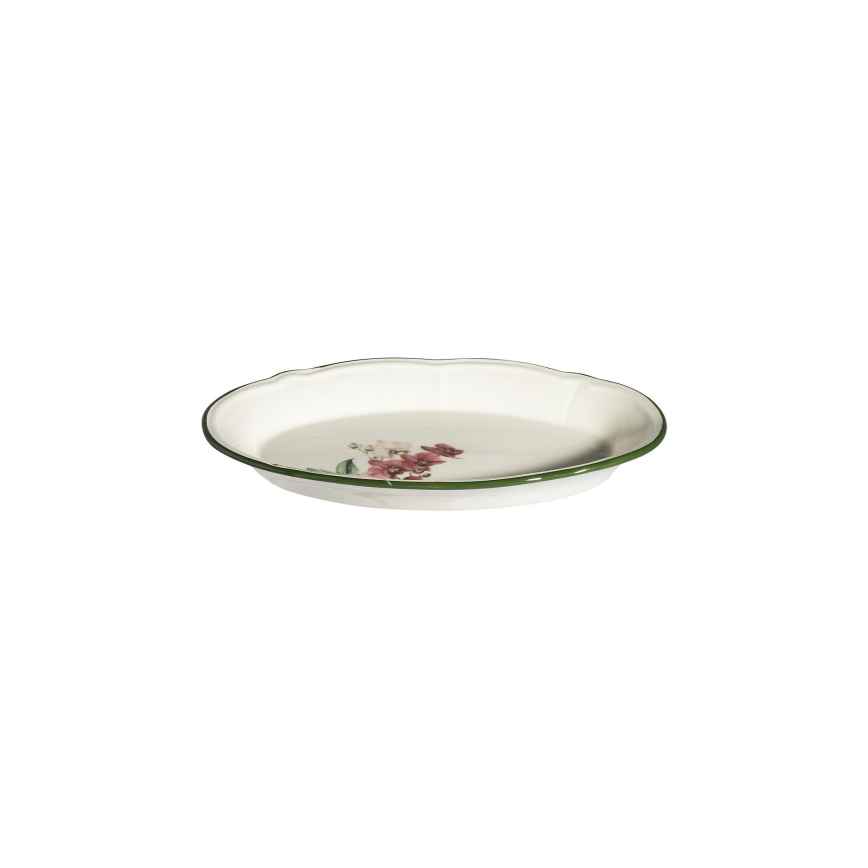 Middagservis 27 delar rosa/vit/porslin