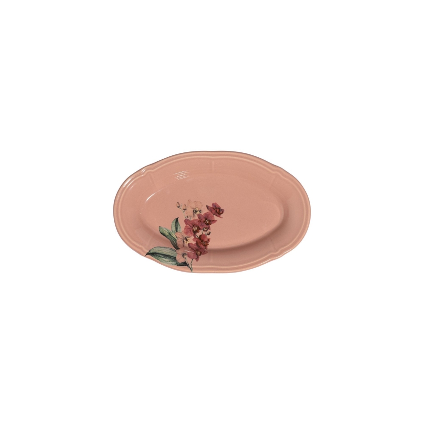 Middagservis 27 delar rosa/vit/porslin