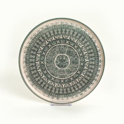 Middagsservis 24 delar beige/grön i stengods