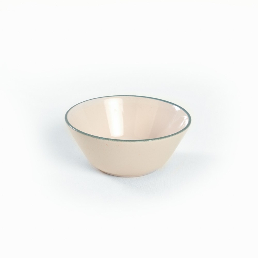 Middagsservis 24 delar beige/grön i stengods