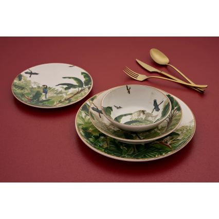 Middagsservis 24 delar i färgstark keramik