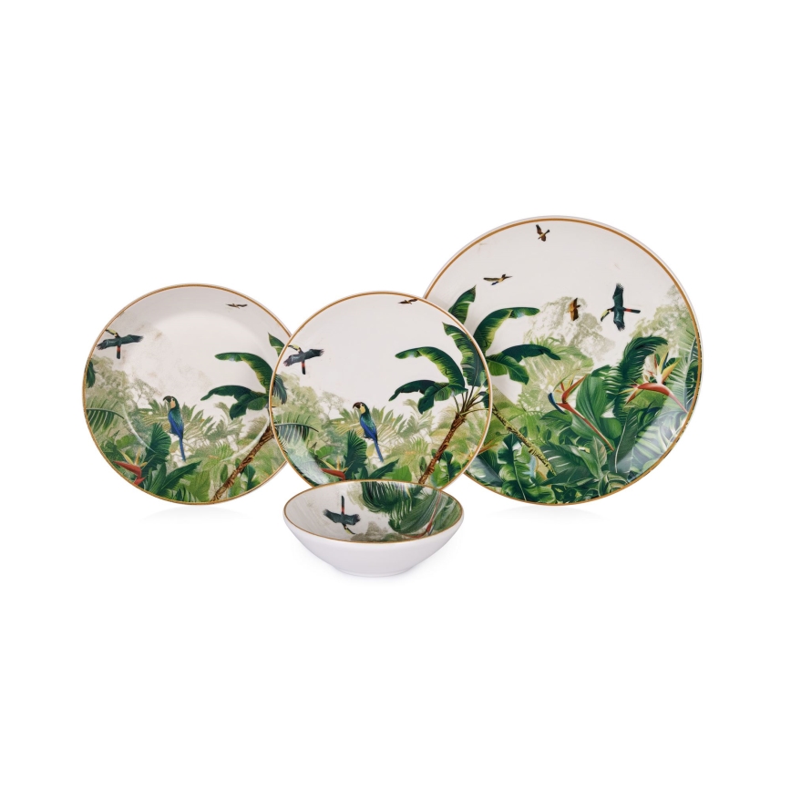 Middagsservis 24 delar i färgstark keramik