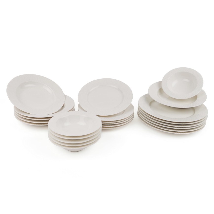 Middagsservis 24 delar vit/porslin