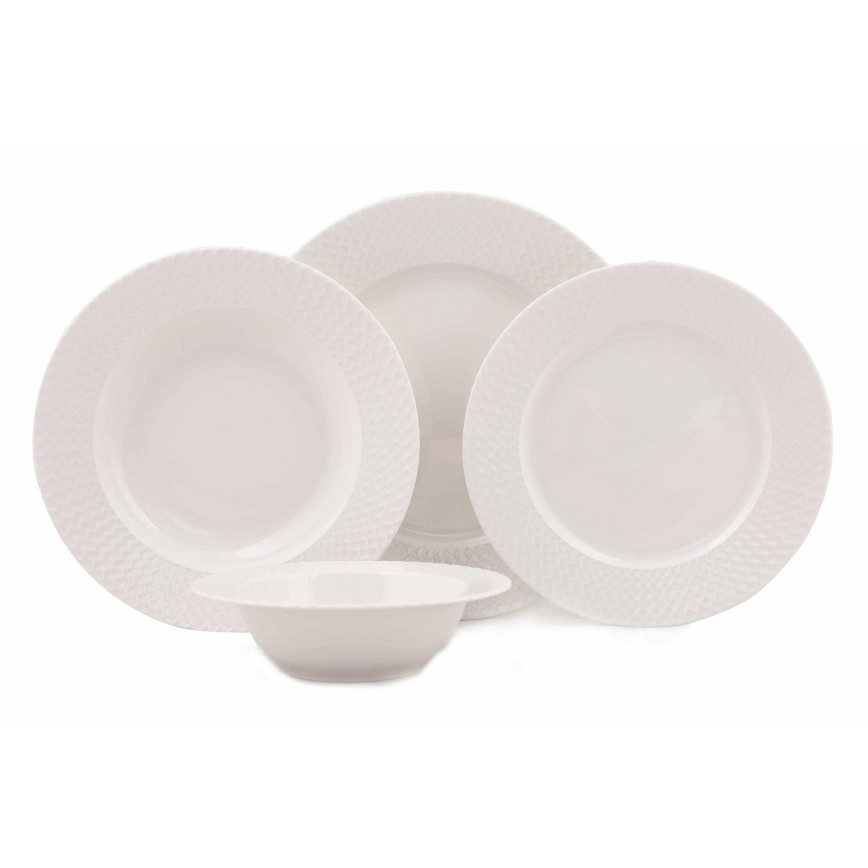 Middagsservis 24 delar vit/porslin