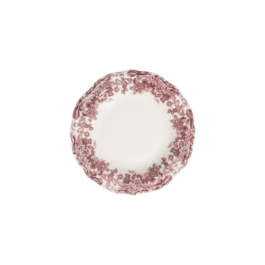 Middagsservis, 24 delar, vit/rosa, i porslin