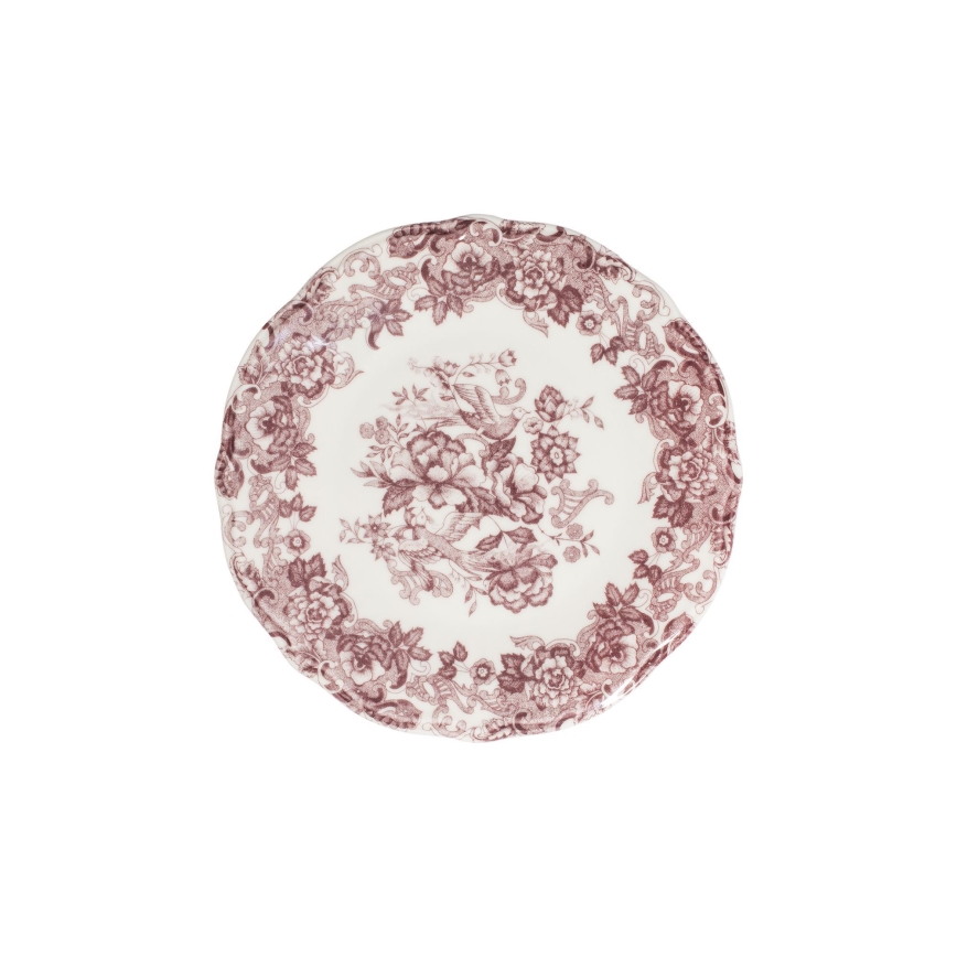 Middagsservis, 24 delar, vit/rosa, i porslin