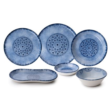 Middagsservis 27 delar blått/porslin
