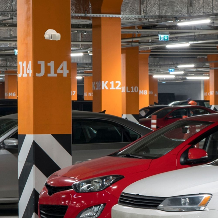 Mikrovågs utomhus rörelsesensor 180° 230V IP65 vit