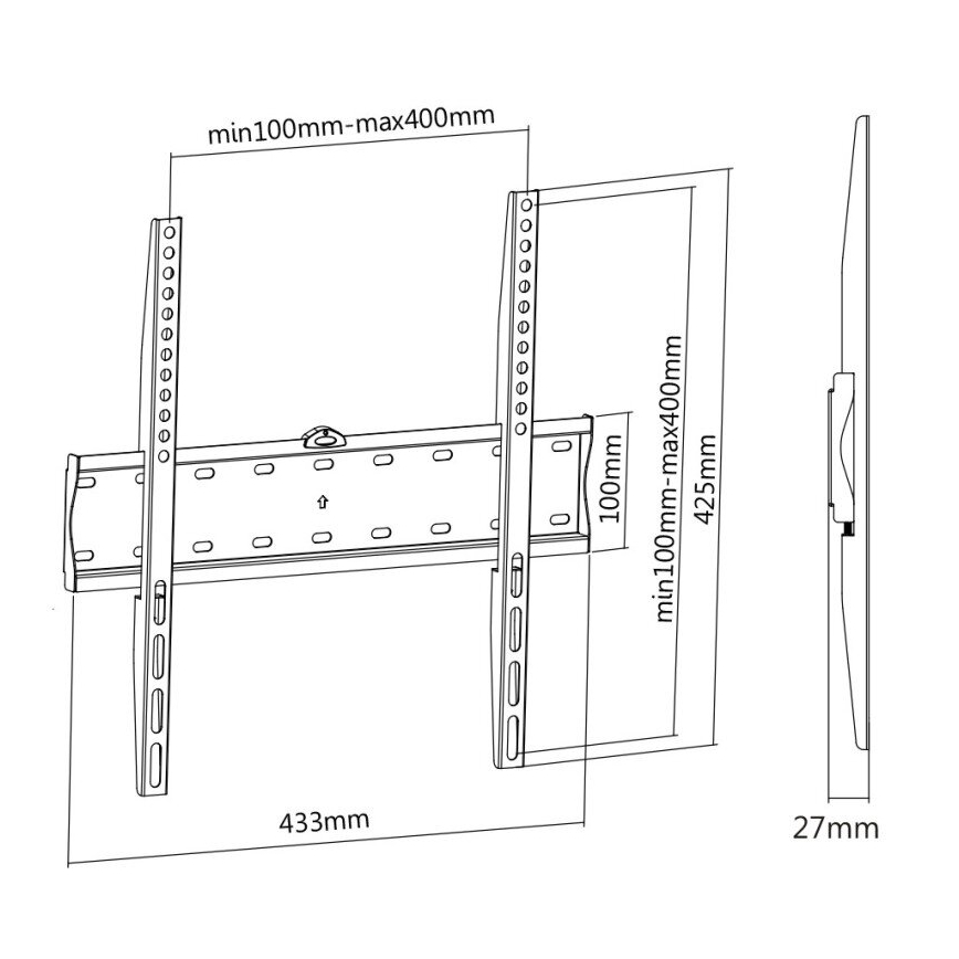 MK FLORIA MKF-17DF441 - Fast väggfäste för TV 65 svart