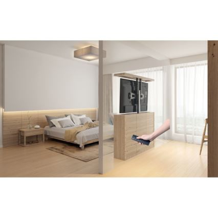 MK FLORIA MKF-19DM648 - Golvstativ för TV 37-65 svart SCHUKO + fjärrkontroll