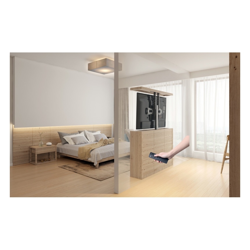 MK FLORIA MKF-19DM648 - Golvstativ för TV 37-65 svart SCHUKO + fjärrkontroll