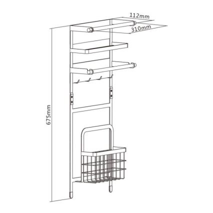 MK FLORIA MKF-21MG02W - Magnetisk organisatör 67,5x31 cm vit