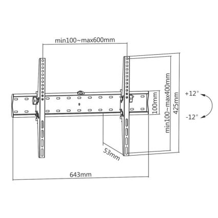MK FLORIA MKF-23DN640 - Väggfäste med tilt för TV 80 svart