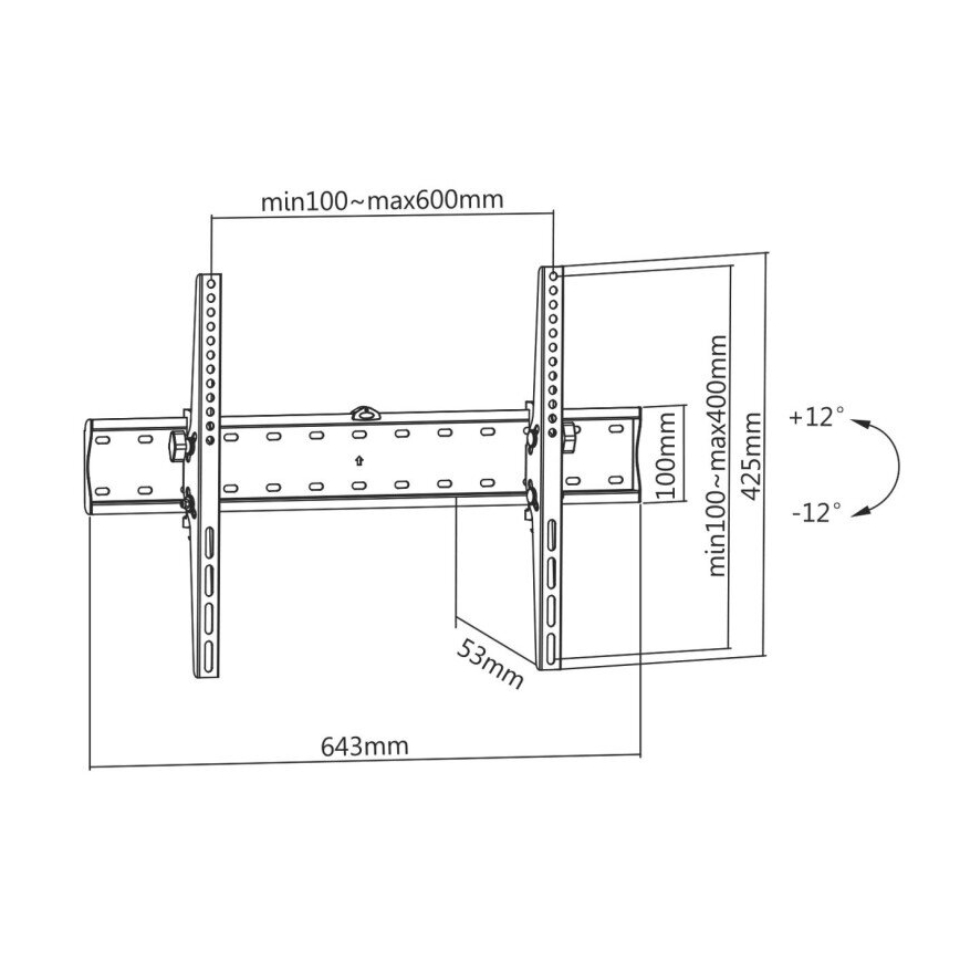 MK FLORIA MKF-23DN640 - Väggfäste med tilt för TV 80 svart