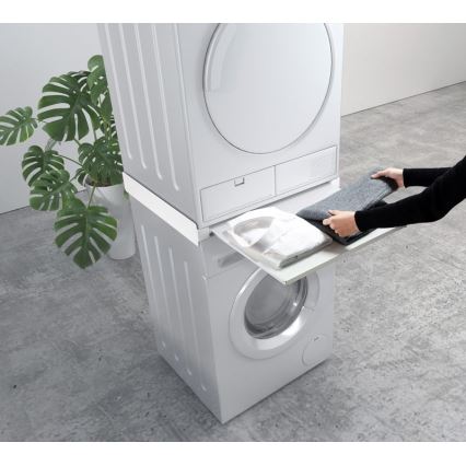 MK FLORIA MKF-23MZ601 - Staplingssats för tvättmaskin och torktumlare med utdragbar hylla 60 cm vit