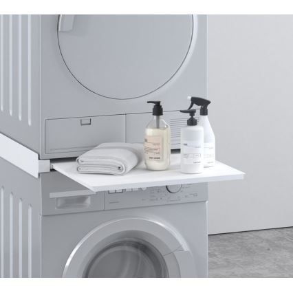 MK FLORIA MKF-23MZ601 - Staplingssats för tvättmaskin och torktumlare med utdragbar hylla 60 cm vit