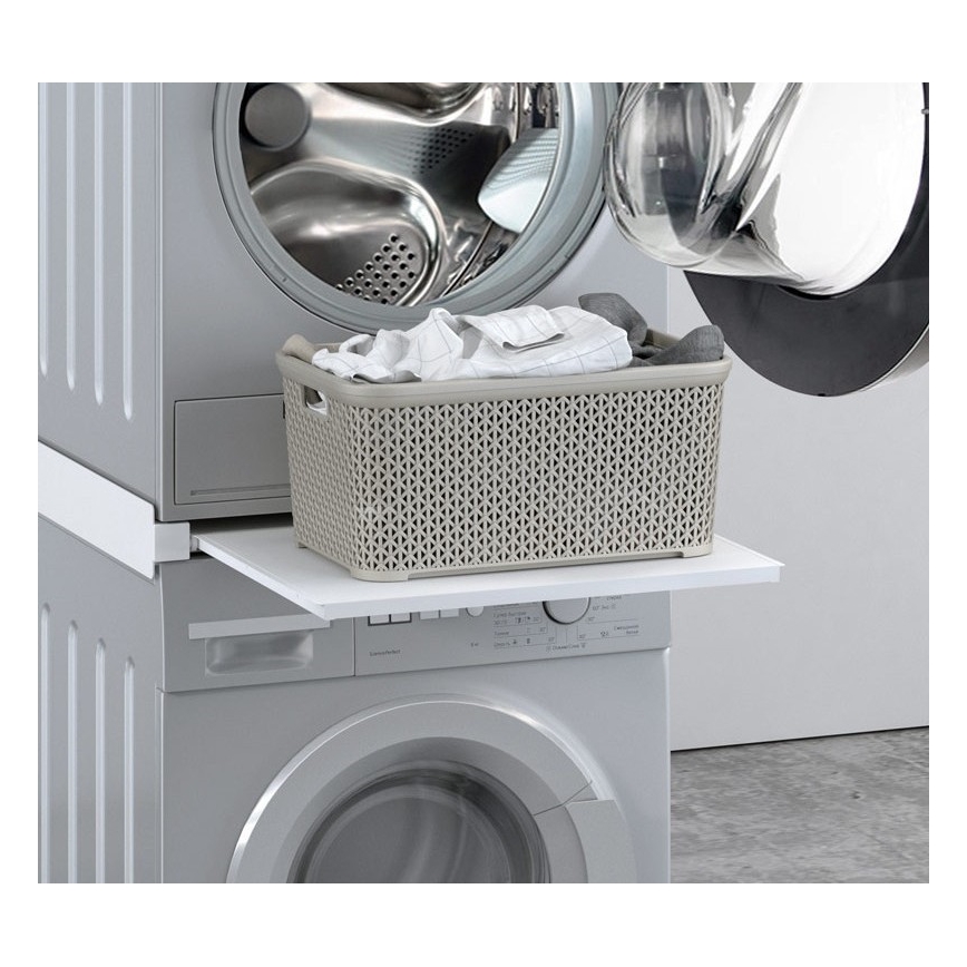 MK FLORIA MKF-23MZ601 - Staplingssats för tvättmaskin och torktumlare med utdragbar hylla 60 cm vit