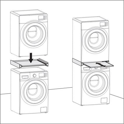 MK FLORIA MKF-23MZ601 - Staplingssats för tvättmaskin och torktumlare med utdragbar hylla 60 cm vit