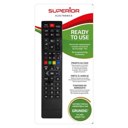 MK FLORIA Superior fjärrkontrol UNI TV Grundig - Ersättning fjärrkontroll för TV brand Grundig 2xAAA