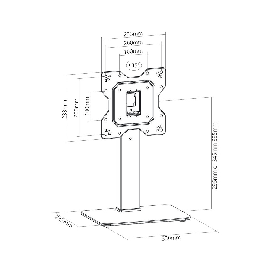 MK FLORIA Superior SUPSTV019 - Golvstativ för TV 23-43 svart
