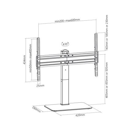 MK FLORIA Superior SUPSTV020 - Golvstativ för TV 37-70 svart