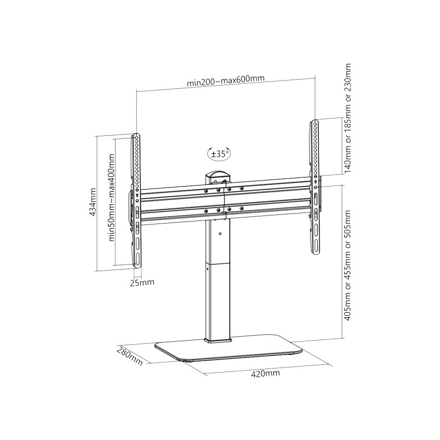 MK FLORIA Superior SUPSTV020 - Golvstativ för TV 37-70 svart