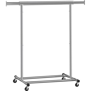 Mobil fristående klädhängare LINEA i silver