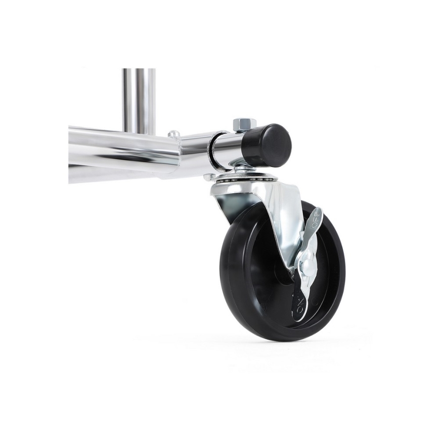 Mobil fristående klädhängare LINEA, silver