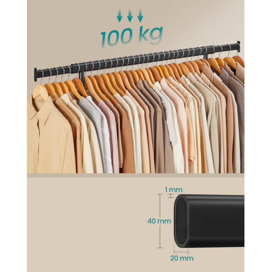 Mobil fristående klädhängare LINEA svart