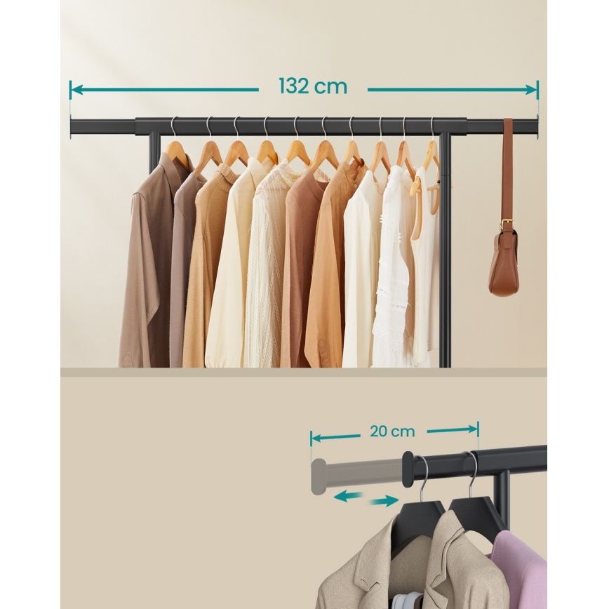 Mobil fristående klädhängare LINEA svart