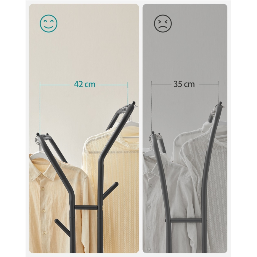 Mobil fristående klädhängare LINEA svart