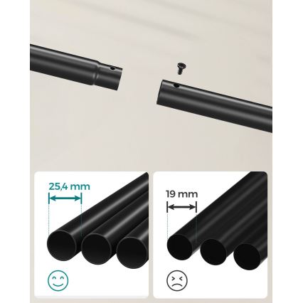 Mobil fristående klädhängare LINEA svart