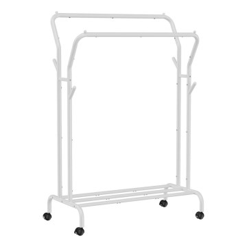 Mobil fristående klädhängare LINEA, vit