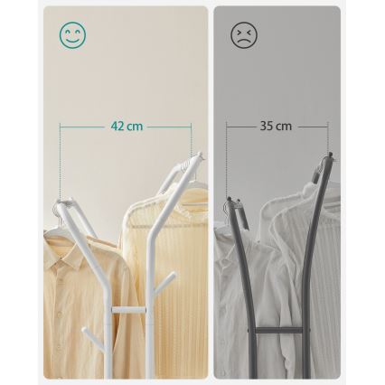 Mobil fristående klädhängare LINEA, vit