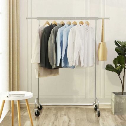 Mobil klädställning JEAN 110/150x160x45 cm, silverfärgad
