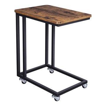 Mobilt avlastningsbord ELDUR brun/svart