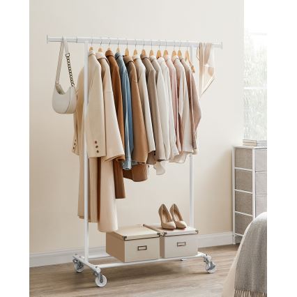 Mobilt fristående klädställ LINEA vit