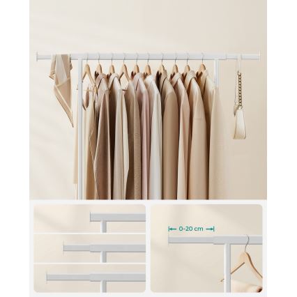 Mobilt fristående klädställ LINEA vit