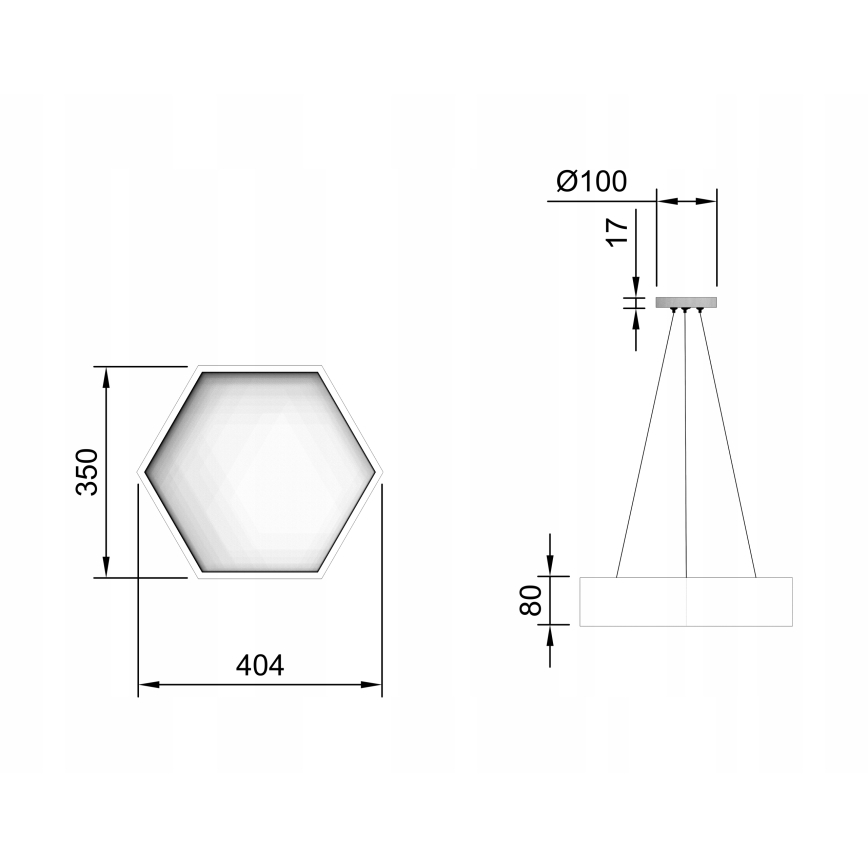 Modern LED-pendel på vajer, 20W/230V, svart