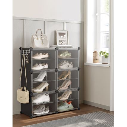 Modulärt hyllsystem med fack BOXIFY, svart