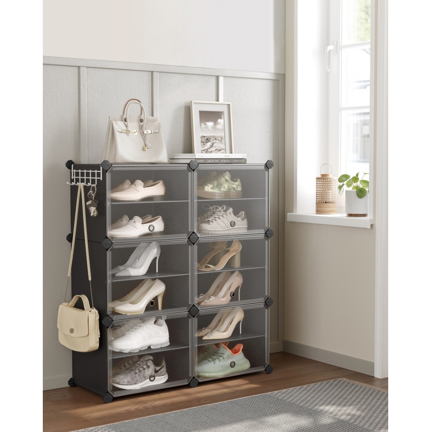 Modulärt hyllsystem med fack BOXIFY, svart