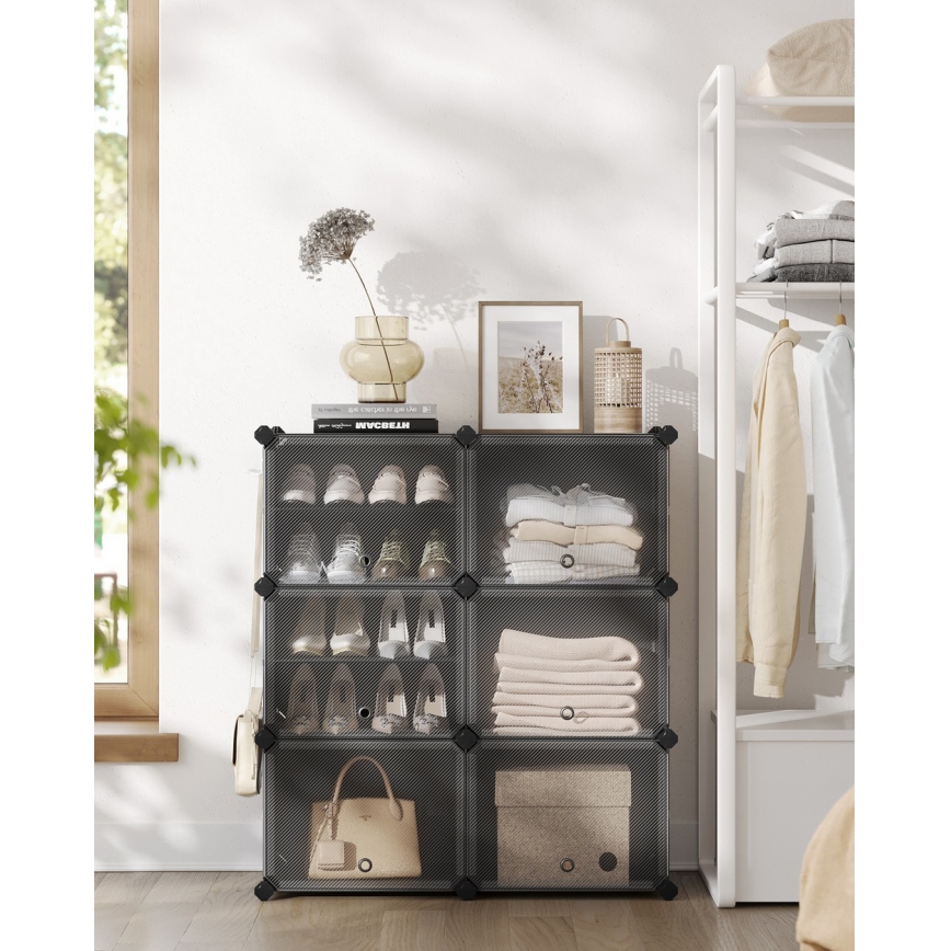 Modulärt hyllsystem med fack BOXIFY, svart