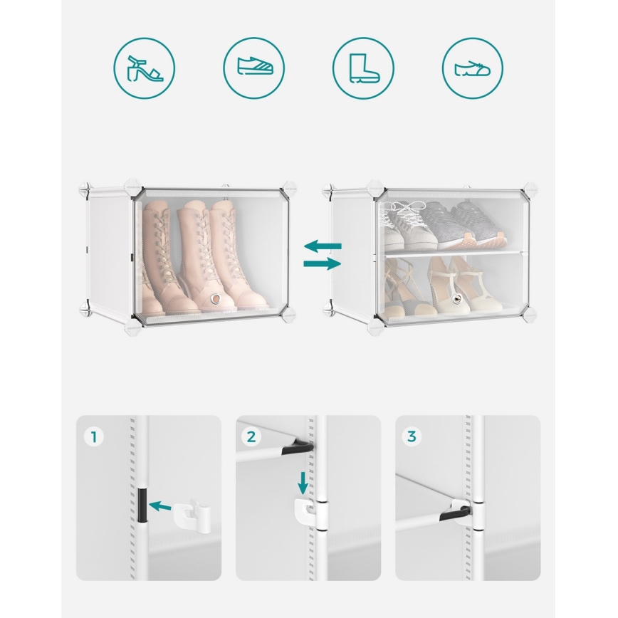 Modulärt hyllsystem med fack BOXIFY, vit