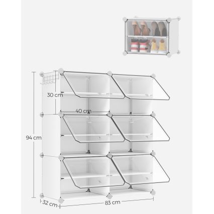 Modulärt hyllsystem med fack BOXIFY, vit